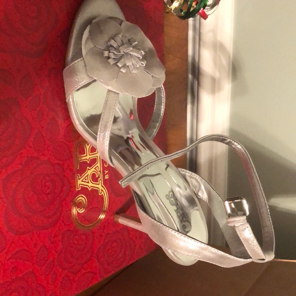 Silver high heels
